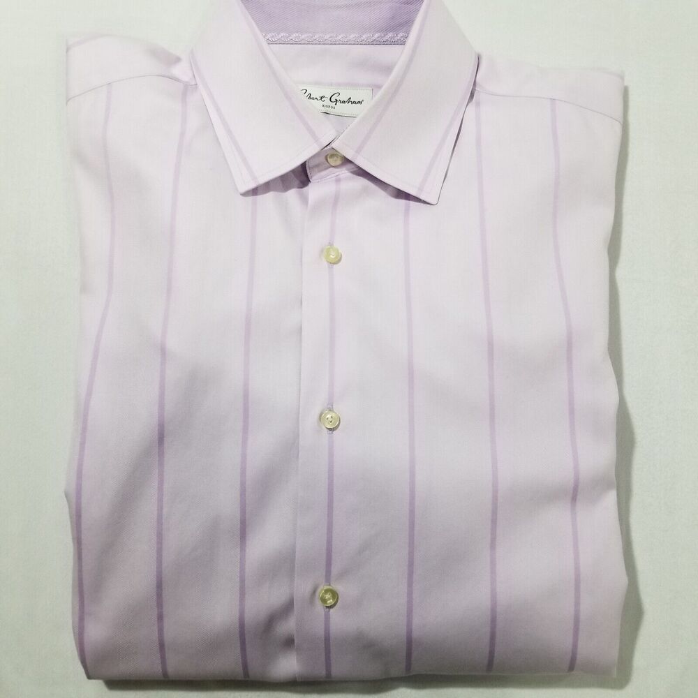 Robert Graham Shirt Mens 43/17 Medium Vintage Multi-Color Stripe Flip Cuffs